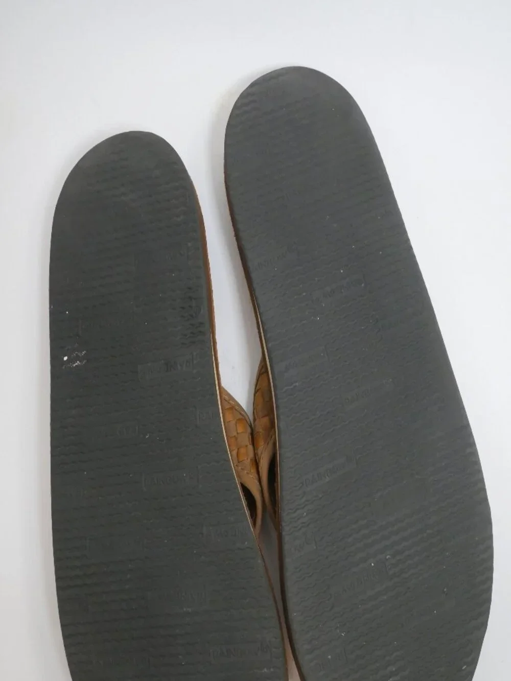 Rainbow Sandals Flip Flops Genuine Leather Large 9.5-10.5 Braided Double Layer